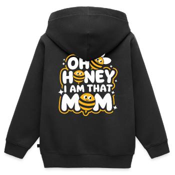 abeille abeille apicultrice abeille abeille - Sweat Premium à capuche zippé enfant bio - noir - Dos - AI Model Kid Male (0cm)