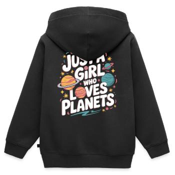 Planet Sonnensystem Astronomie Weltraum - Kinder Premium Organic Zip Hoodie - Schwarz - Hinten - AI Model Kid Male (0cm)