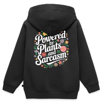 Vegetarian Vegan Veggie Vegetarian - Kids Premium Organic Zip-up Hoodie - black - Back - AI Model Kid Male (0cm)