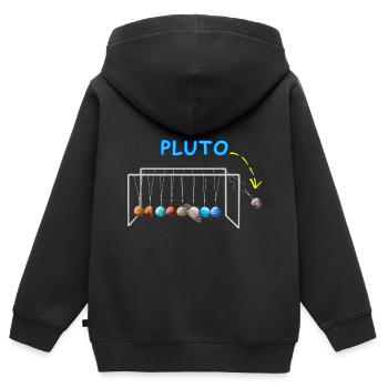 N’oubliez jamais Pluton Drôle Planète Pluton - Sweat Premium à capuche zippé enfant bio - noir - Dos - AI Model Kid Male (0cm)