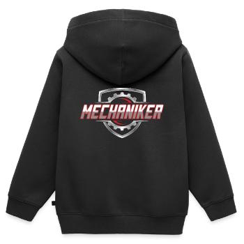Mechaniker Mechatroniker Landmaschinen Werkstatt - Kinder Premium Organic Zip Hoodie - Schwarz - Hinten - AI Model Kid Male (0cm)