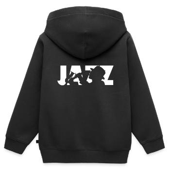 Jazz - Kinder Premium Organic Zip Hoodie - Schwarz - Hinten - AI Model Kid Male (0cm)