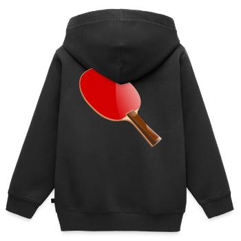 Raquette de tennis - Sweat Premium à capuche zippé enfant bio - noir - Dos - AI Model Kid Male (0cm)