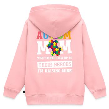 Autism Mom Shirt - Kids Premium Organic Zip-up Hoodie - rose - Back - AI Model Kid Female (0cm)