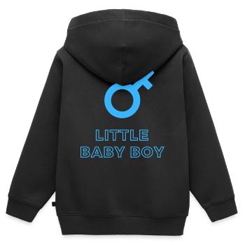 Baby Ankündigung - Junge - Schwangerschaft - Kinder Premium Organic Zip Hoodie - Schwarz - Hinten - AI Model Kid Male (0cm)