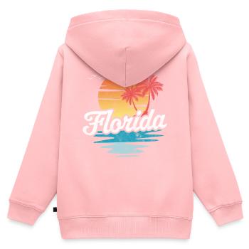 Florida - Kinder Premium Organic Zip Hoodie - Rosa - Hinten - AI Model Kid Female (0cm)