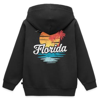Florida - Kinder Premium Organic Zip Hoodie - Schwarz - Hinten - AI Model Kid Male (0cm)