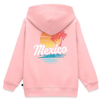 Mexiko - Kinder Premium Organic Zip Hoodie - Rosa - Hinten - AI Model Kid Female (0cm)