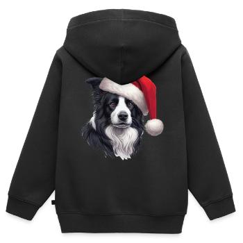 Border Collie Gifts - Kids Premium Organic Zip-up Hoodie - black - Back - AI Model Kid Male (0cm)