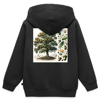 Eiche Botanik - Kinder Premium Organic Zip Hoodie - Schwarz - Hinten - AI Model Kid Male (0cm)