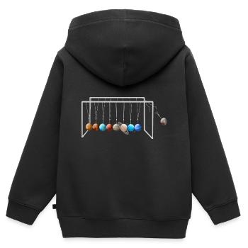N’oubliez jamais Pluton Drôle Planète Pluton - Sweat Premium à capuche zippé enfant bio - noir - Dos - AI Model Kid Male (0cm)