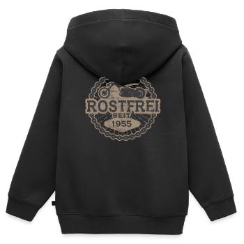 Born to ride biker oldtimer motorrad 1955 - Kinder Premium Organic Zip Hoodie - Schwarz - Hinten - AI Model Kid Male (0cm)
