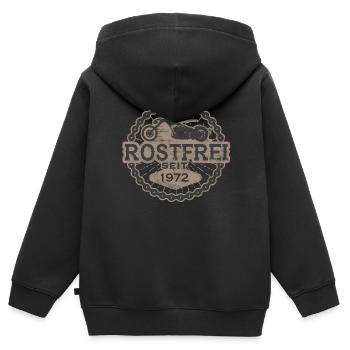 Born to ride biker oldtimer motorrad 1972 - Kinder Premium Organic Zip Hoodie - Schwarz - Hinten - AI Model Kid Male (0cm)
