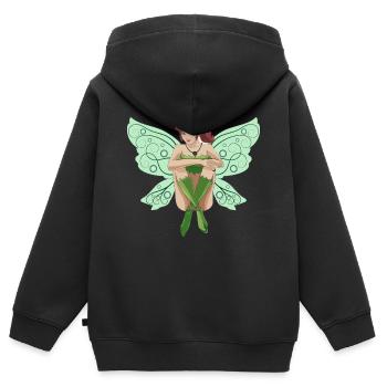 Fee - Kinder Premium Organic Zip Hoodie - Schwarz - Hinten - AI Model Kid Male (0cm)