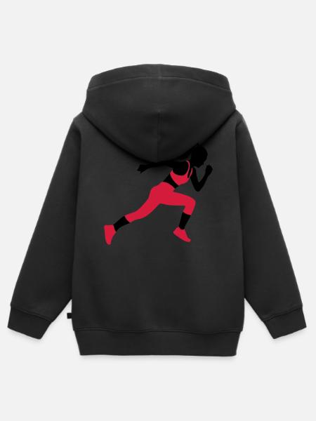 Sprinterin - Kinder Premium Organic Zip Hoodie - Schwarz