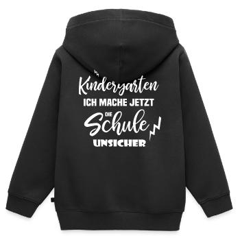 Einschulung Schuleinführung Schulkind - Kinder Premium Organic Zip Hoodie - Schwarz - Hinten - AI Model Kid Male (0cm)