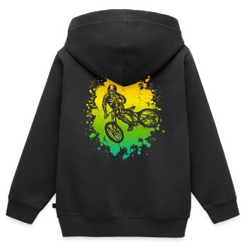 Fahrrad Mountainbike Kinder Mountain Bike - Kinder Premium Organic Zip Hoodie - Schwarz - Hinten - AI Model Kid Male (0cm)