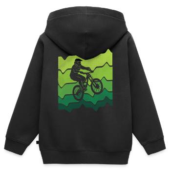 Mountain Bike Bike Cycling Mountain Biking - Kids Premium Organic Zip-up Hoodie - black - Back - AI Model Kid Male (0cm)
