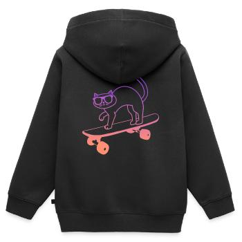Skateboard Skating Cat with Skateboarding - Kids Premium Organic Zip-up Hoodie - black - Back - AI Model Kid Male (0cm)