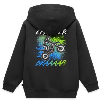 Motorrad Eat Sleep Braaaap Dirtbike Motocross - Kinder Premium Organic Zip Hoodie - Schwarz - Hinten - AI Model Kid Male (0cm)
