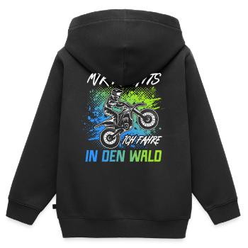 Motorrad Mir reichts Ich fahr Dirtbike Motocross - Kinder Premium Organic Zip Hoodie - Schwarz - Hinten - AI Model Kid Male (0cm)