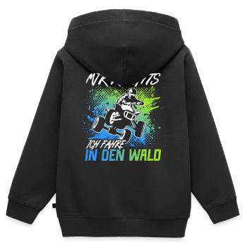 Quad Bike Offroad Quad Rider Enfants VTT - Sweat Premium à capuche zippé enfant bio - noir - Dos - AI Model Kid Male (0cm)