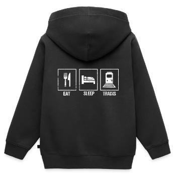 Railway model railway train driver Railway operator - Kids Premium Organic Zip-up Hoodie - black - Back - AI Model Kid Male (0cm)