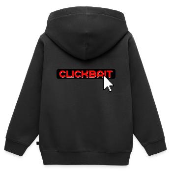 clic sur Internet - Sweat Premium à capuche zippé enfant bio - noir - Dos - AI Model Kid Male (0cm)