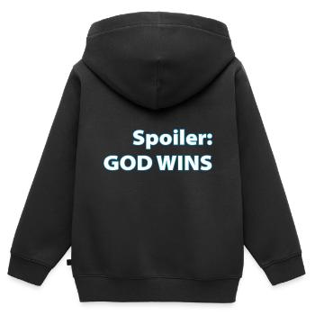 Spoiler God Wins Christian Women Men Kids God Will - Kinder Premium Organic Zip Hoodie - Schwarz - Hinten - AI Model Kid Male (0cm)