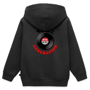 Vinyl Generation - Kinder Premium Organic Zip Hoodie - Schwarz - Hinten - AI Model Kid Male (0cm)
