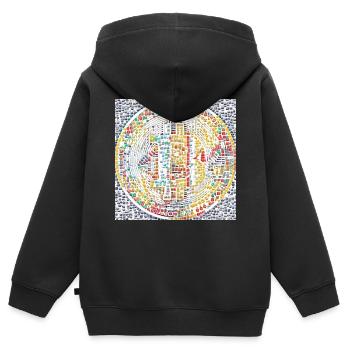 Bitcoin - Sweat Premium à capuche zippé enfant bio - noir - Dos - AI Model Kid Male (0cm)