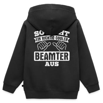 So Sieht Cooler Beamter Aus Beamter - Kinder Premium Organic Zip Hoodie - Schwarz - Hinten - AI Model Kid Male (0cm)