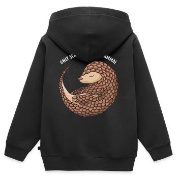 Seul pangolin mammifère à écailles - Sweat Premium à capuche zippé enfant bio - noir - Dos - AI Model Kid Male (0cm)