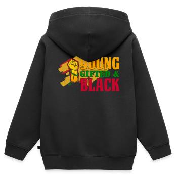 Black History Month Black History American - Kinder Premium Organic Zip Hoodie - Schwarz - Hinten - AI Model Kid Male (0cm)