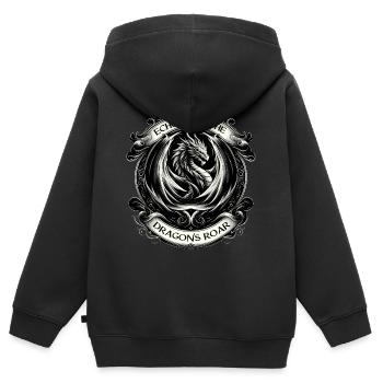 Rugissement puissant du dragon baroque - Sweat Premium à capuche zippé enfant bio - noir - Dos - AI Model Kid Male (0cm)