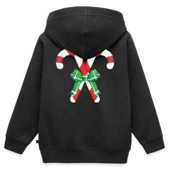 sucre de canne - Sweat Premium à capuche zippé enfant bio - noir - Dos - AI Model Kid Male (0cm)