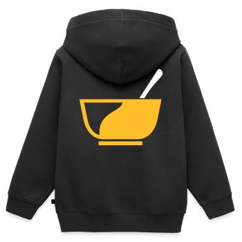 Müslischale zum Frühstück Geschenk - Kinder Premium Organic Zip Hoodie - Schwarz - Hinten - AI Model Kid Male (0cm)