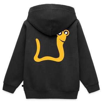 Wurm Schlange - Kinder Premium Organic Zip Hoodie - Schwarz - Hinten - AI Model Kid Male (0cm)