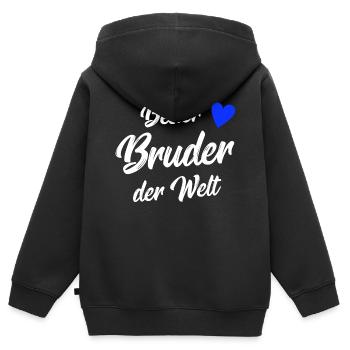 bester bruder - Kinder Premium Organic Zip Hoodie - Schwarz - Hinten - AI Model Kid Male (0cm)
