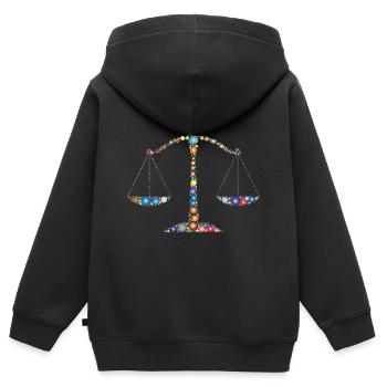 rechtsanwalt anwalt lawyer judge richter law justi - Kinder Premium Organic Zip Hoodie - Schwarz - Hinten - AI Model Kid Male (0cm)