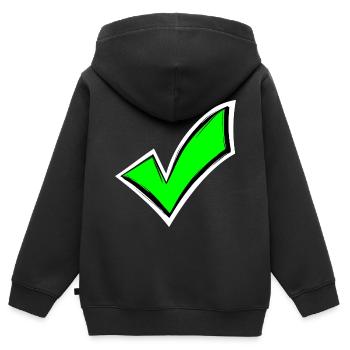 Häkchen hacken Farbig gesehen - Kinder Premium Organic Zip Hoodie - Schwarz - Hinten - AI Model Kid Male (0cm)