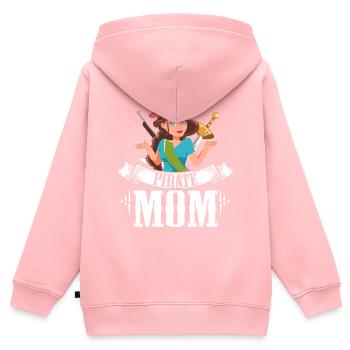 Cadeau de la mom pirate pour Une Mère Pirate - Sweat Premium à capuche zippé enfant bio - rose - Dos - AI Model Kid Female (0cm)