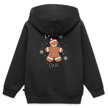 Homme en pain d’épices avec casquette de Noël - Sweat Premium à capuche zippé enfant bio - noir - Dos - AI Model Kid Male (0cm)
