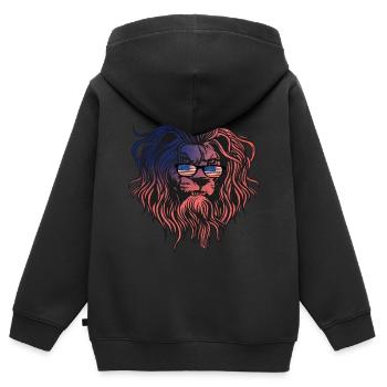 USA - Kinder Premium Organic Zip Hoodie - Schwarz - Hinten - AI Model Kid Male (0cm)