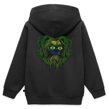 Brasilien - Kinder Premium Organic Zip Hoodie - Schwarz - Hinten - AI Model Kid Male (0cm)