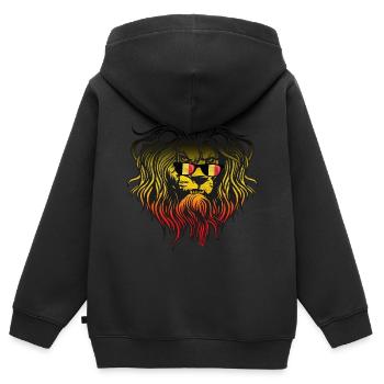 Belgien - Kinder Premium Organic Zip Hoodie - Schwarz - Hinten - AI Model Kid Male (0cm)