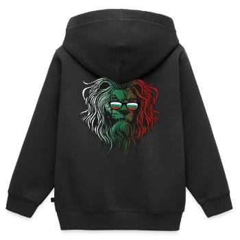 Bulgarien - Kinder Premium Organic Zip Hoodie - Schwarz - Hinten - AI Model Kid Male (0cm)