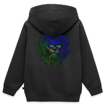 Île Christmas - Sweat Premium à capuche zippé enfant bio - noir - Dos - AI Model Kid Male (0cm)
