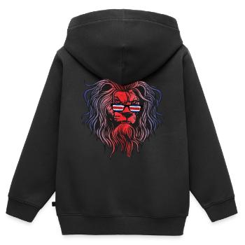 Costa Rica - Kinder Premium Organic Zip Hoodie - Schwarz - Hinten - AI Model Kid Male (0cm)