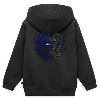 Curaçao - Kinder Premium Organic Zip Hoodie - Schwarz - Hinten - AI Model Kid Male (0cm)
